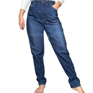 Vintage 90s Lee Skyriders High Waist Tapered Mom Blue Denim Jeans Size 8 Women